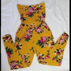 Strapless Floral Jumpsuit